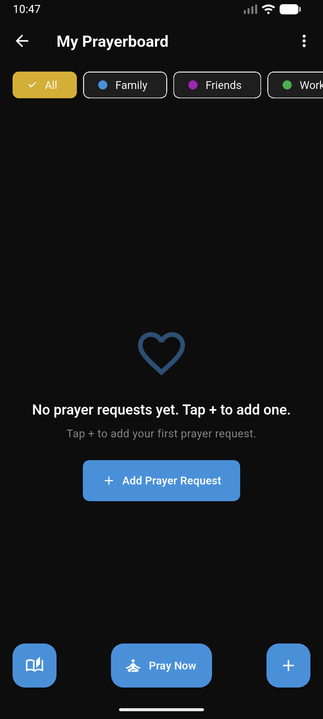 Prayerboard Board-Ansicht